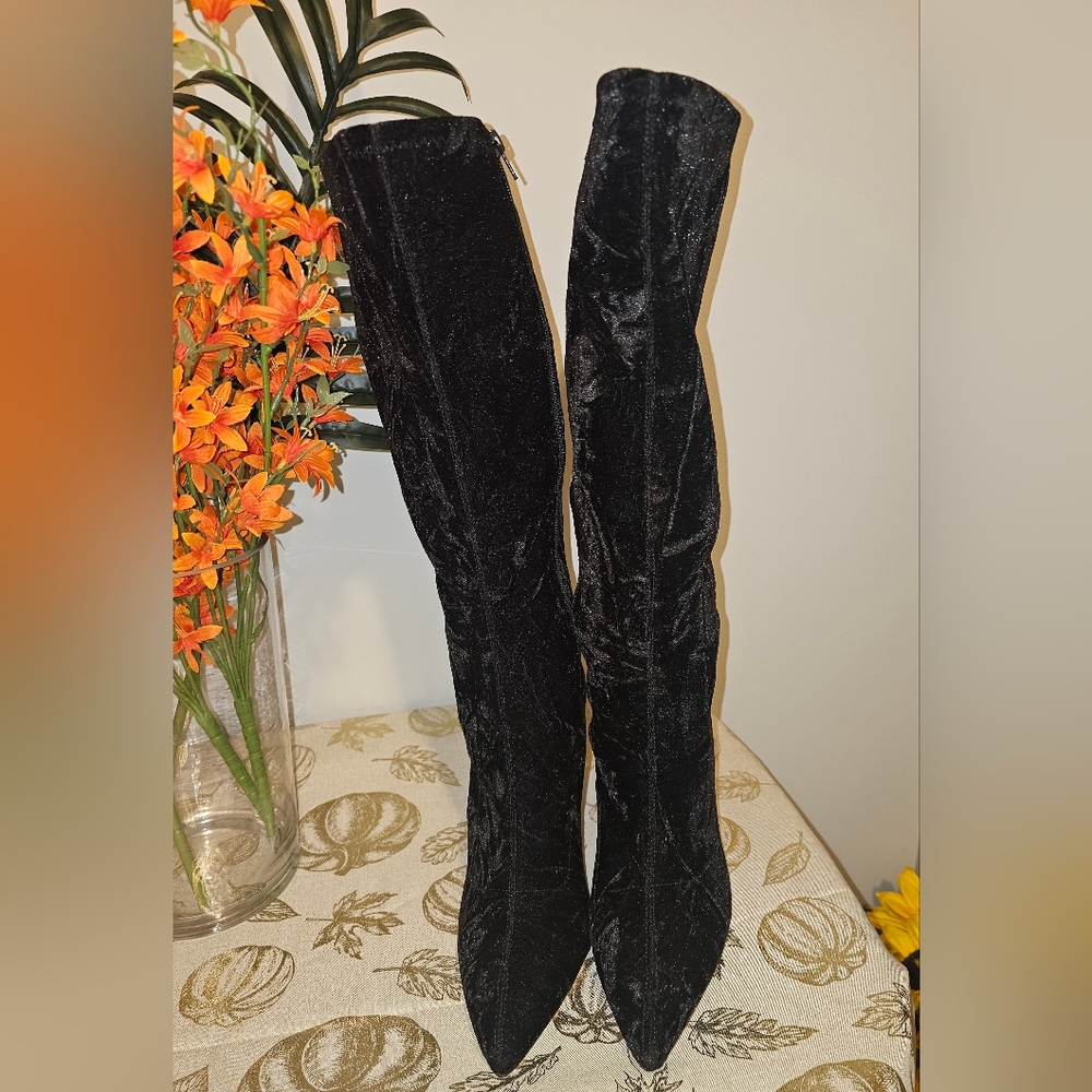 BCBGeneration Blk Women's Isra Velvet Inside Zipper Tall Boots NW/O BOX Sz 9 - Picture 7 of 16